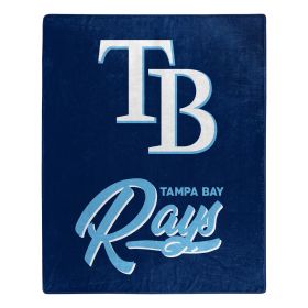 Rays OFFICIAL MLB "Signature" Raschel Throw Blanket; 50" x 60"