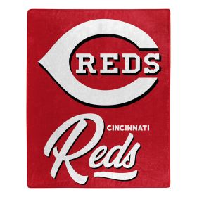 Reds OFFICIAL MLB "Signature" Raschel Throw Blanket; 50" x 60"