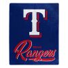 Rangers OFFICIAL MLB "Signature" Raschel Throw Blanket; 50" x 60"