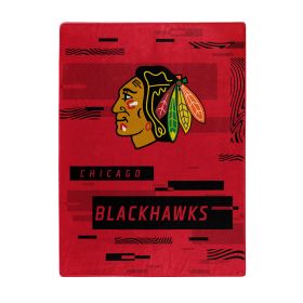 Blackhawks OFFICIAL NHL "Digitize" Raschel Throw Blanket; 60" x 80"