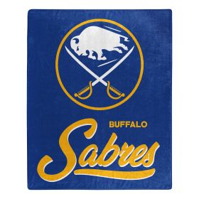 Sabres OFFICIAL NHL "Signature" Raschel Throw Blanket; 50" x 60"