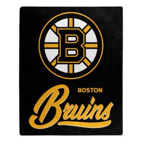 Bruins OFFICIAL NHL "Signature" Raschel Throw Blanket; 50" x 60"