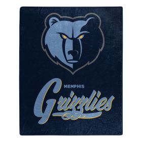 Grizzlies OFFICIAL NBA "Signature" Raschel Throw Blanket; 50" x 60"