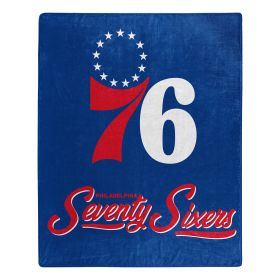 76ers OFFICIAL NBA "Signature" Raschel Throw Blanket; 50" x 60"