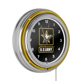 U.S. Army Chrome Double Ring Neon Clock