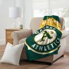 ATHLETICS OFFICIAL MLB "Walk off" Micro Raschel Throw Blanket; 46" x 60"