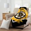 Bruins OFFICIAL NHL "Run" Micro Raschel Throw Blanket; 46" x 60"