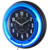 Sterling and Noble 11" Vibrant Blue Neon Analog Wall Clock