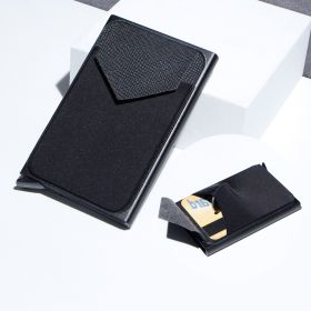 Metal Card Strap Lycra Cloth Anti-theft Swiping Aluminum Alloy Credit Card Box Business Card Case Multi Card Holder (Option: Black-Average Size)